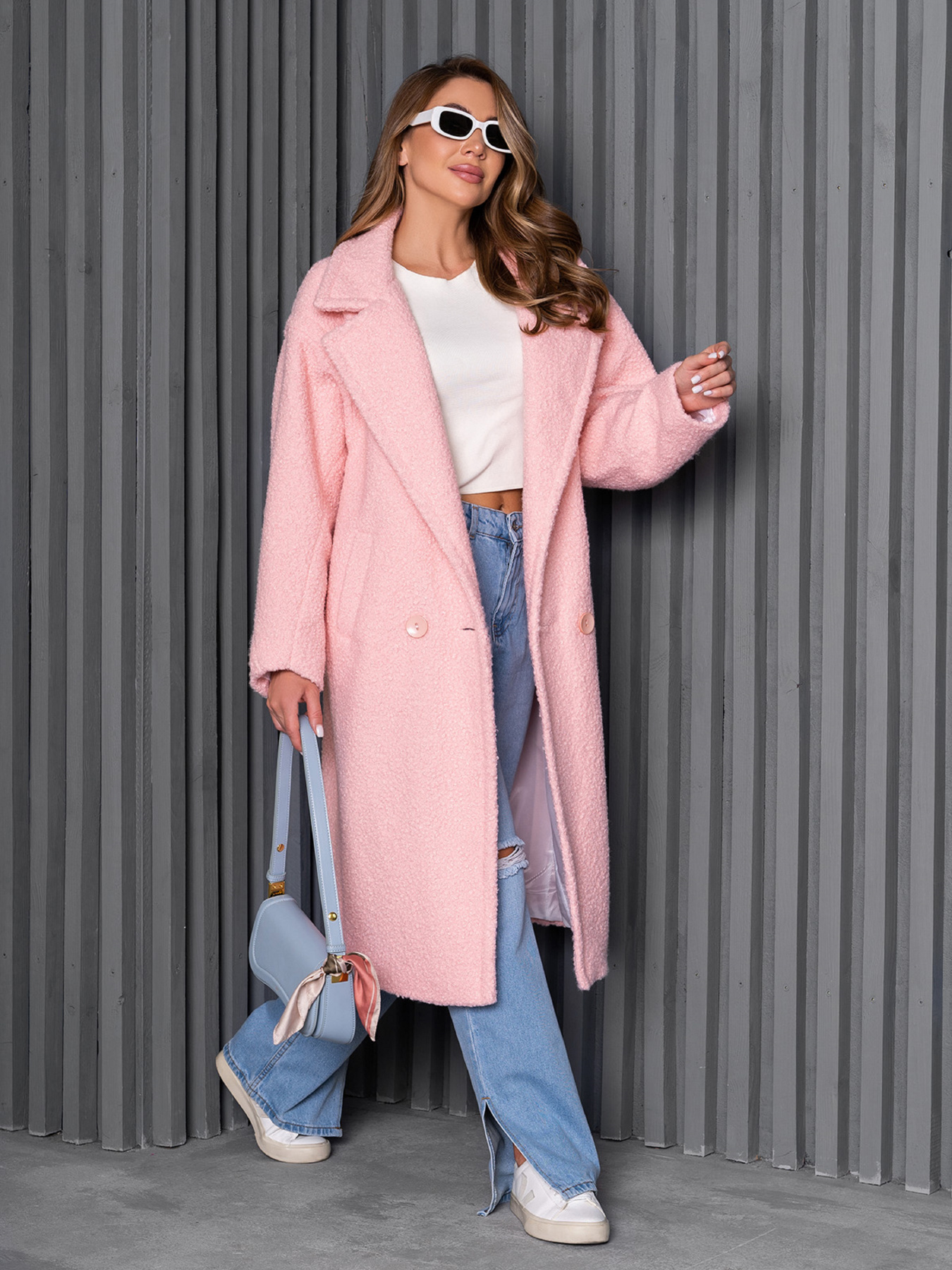 Пальто ISSA Plus модель 14271_розовый Фото