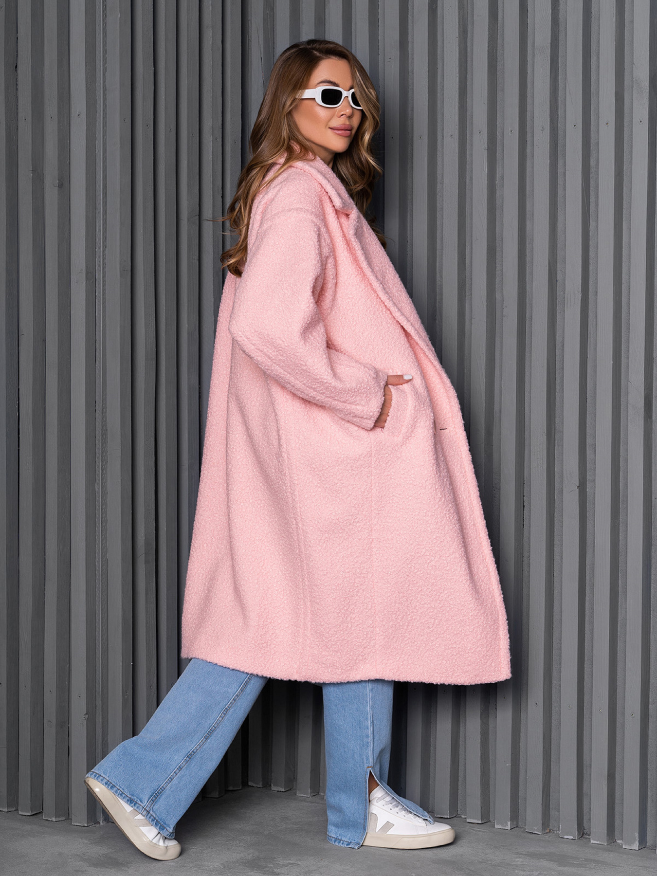 Пальто ISSA Plus модель 14271_розовый Пальто ISSA Plus модель 14271_розовый Фото