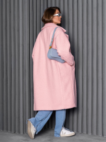 Пальто ISSA Plus модель 14271_розовый Пальто ISSA Plus модель 14271_розовый Фото