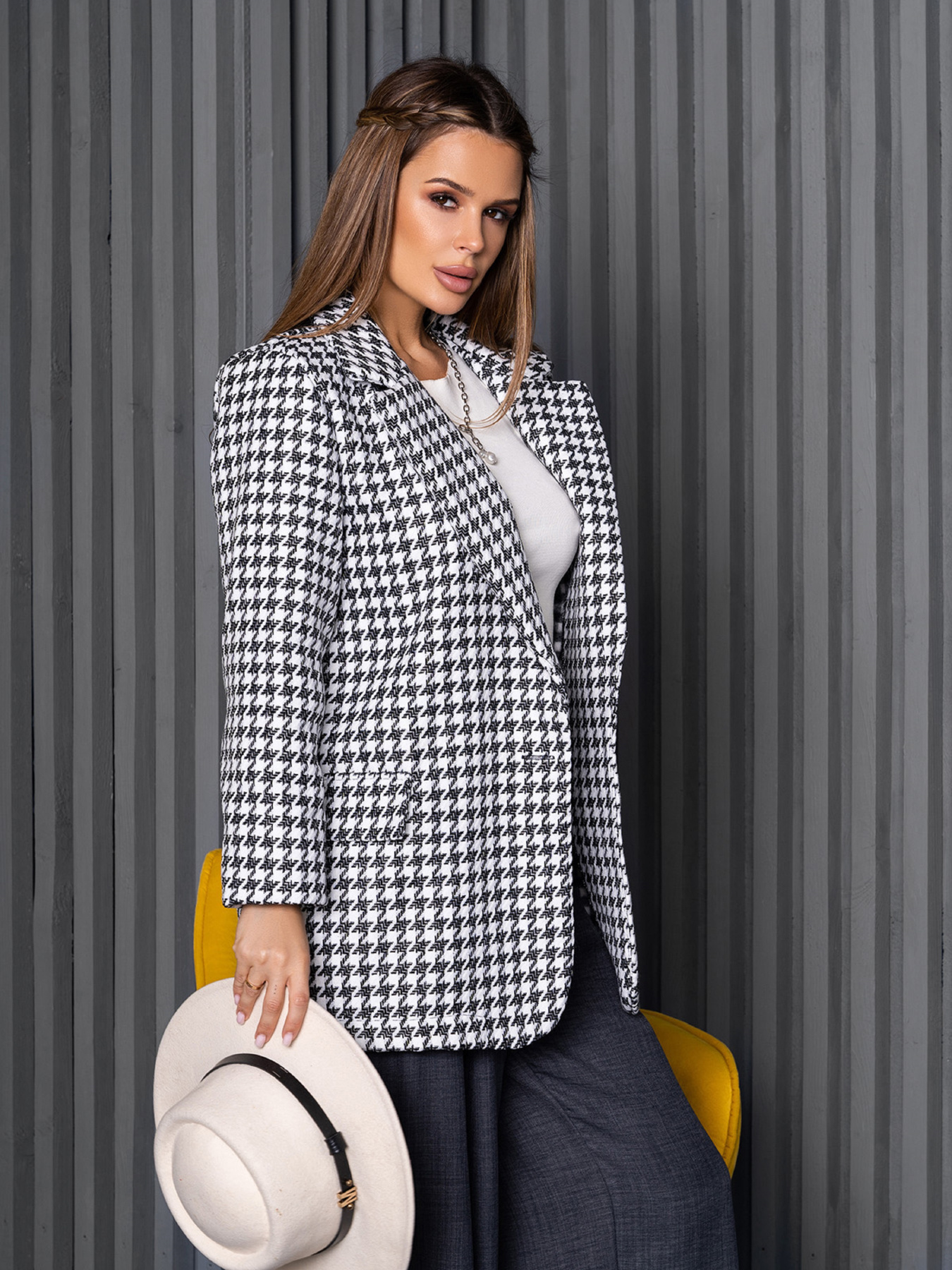 Пиджак ISSA Plus модель 14255_черный/белый Фото