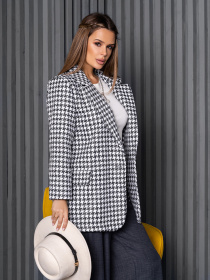 Пиджак ISSA Plus модель 14255_черный/белый Фото