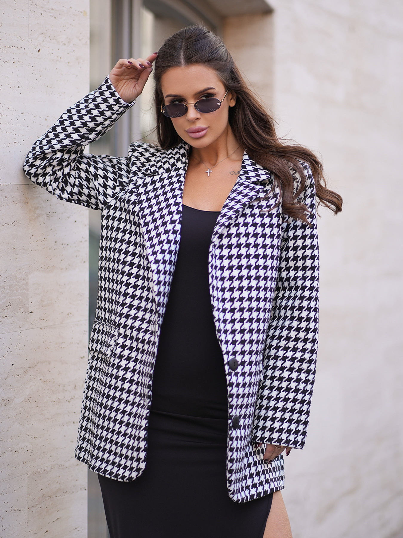 Піджак ISSA Plus модель 14255_черный/белый Фото