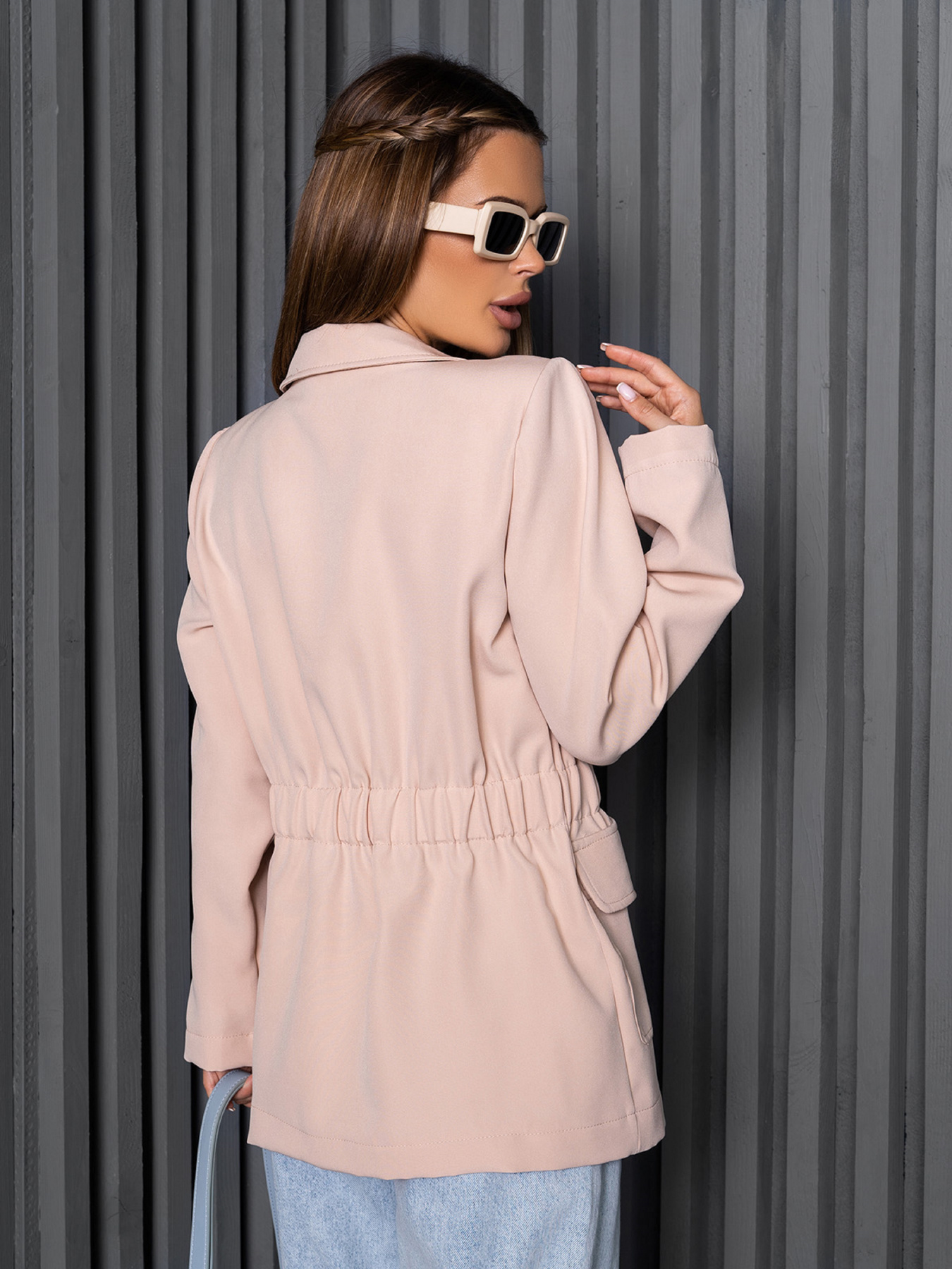 Блейзер ISSA Plus модель 14237_бежевый Фото