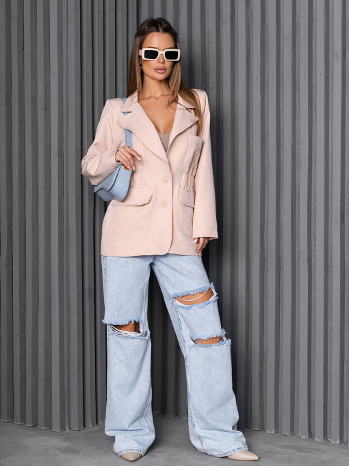 Блейзер ISSA Plus модель 14237_бежевый Фото