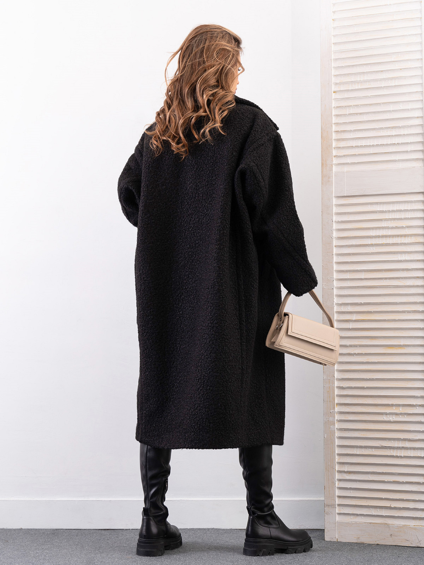 Пальто ISSA Plus модель 14271_черный Фото