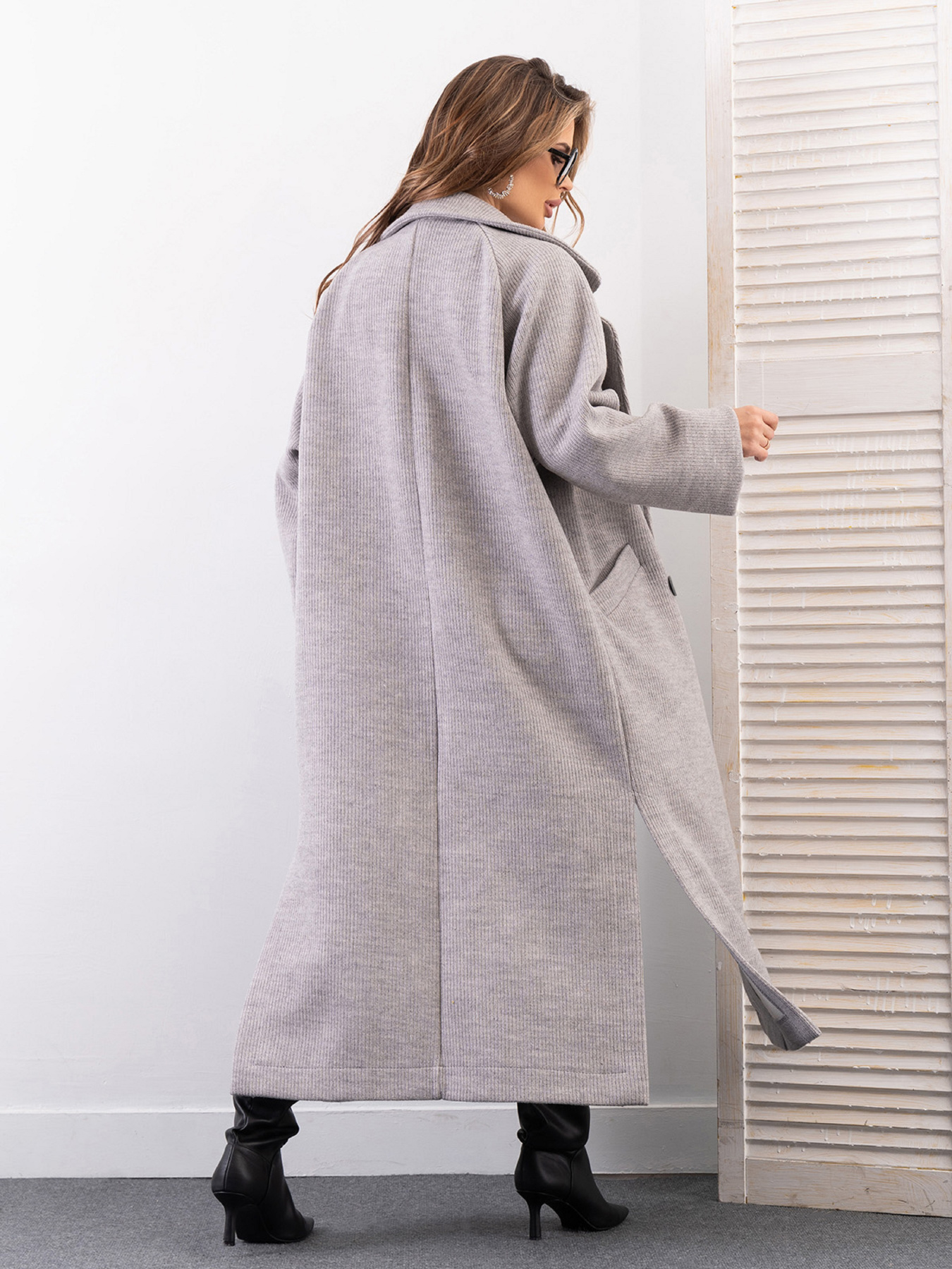 Пальто ISSA Plus модель 14279_серый Фото