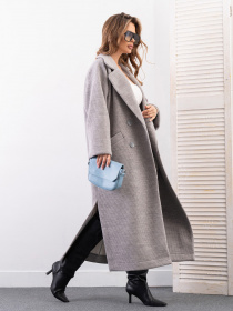 Пальто ISSA Plus модель 14279_серый Фото