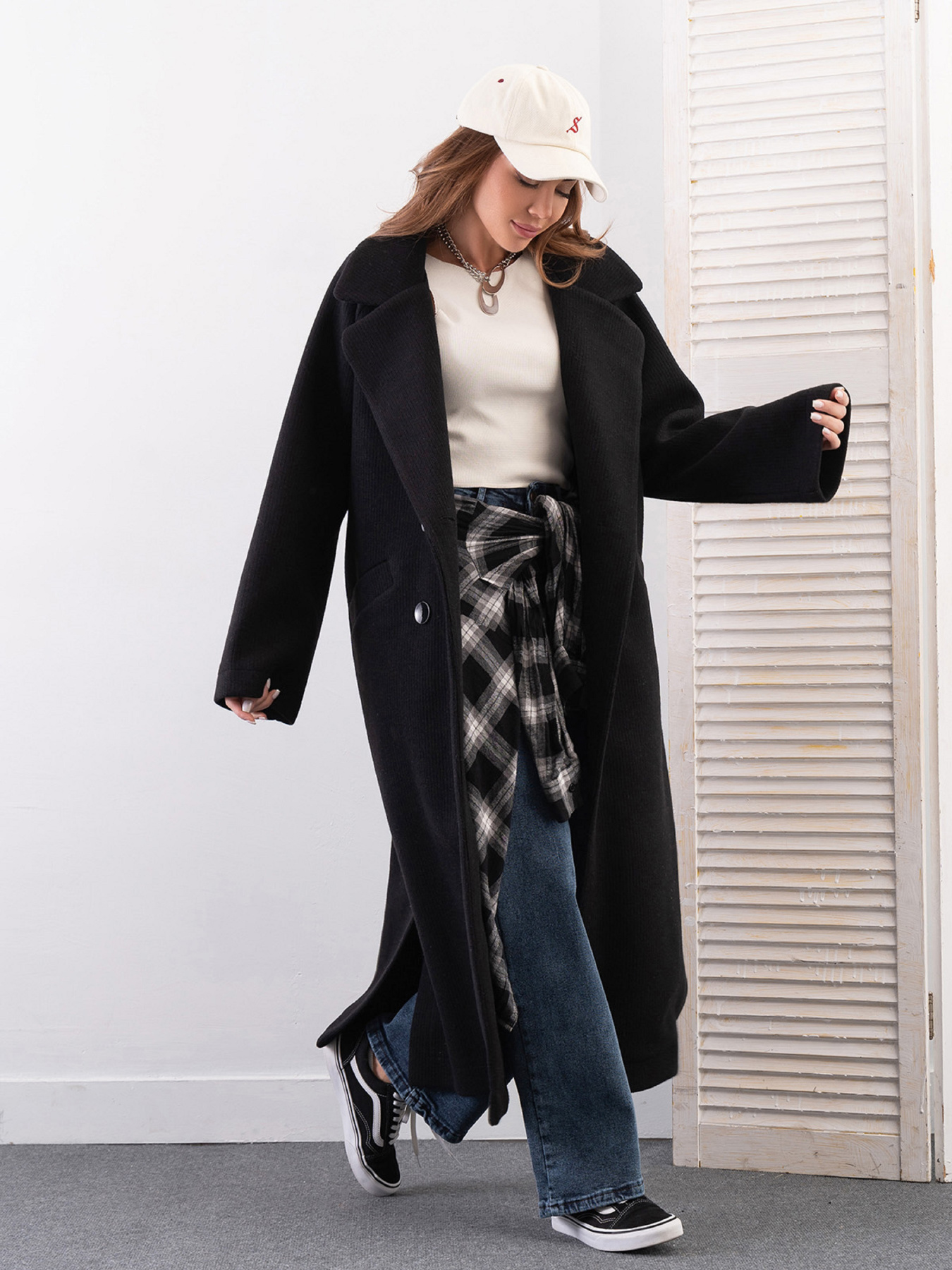 Пальто ISSA Plus модель 14279_черный Фото