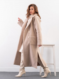 Пальто ISSA Plus модель 14280_бежевый Фото