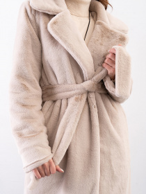 Шуба ISSA Plus Модель 13631_бежевый Фото