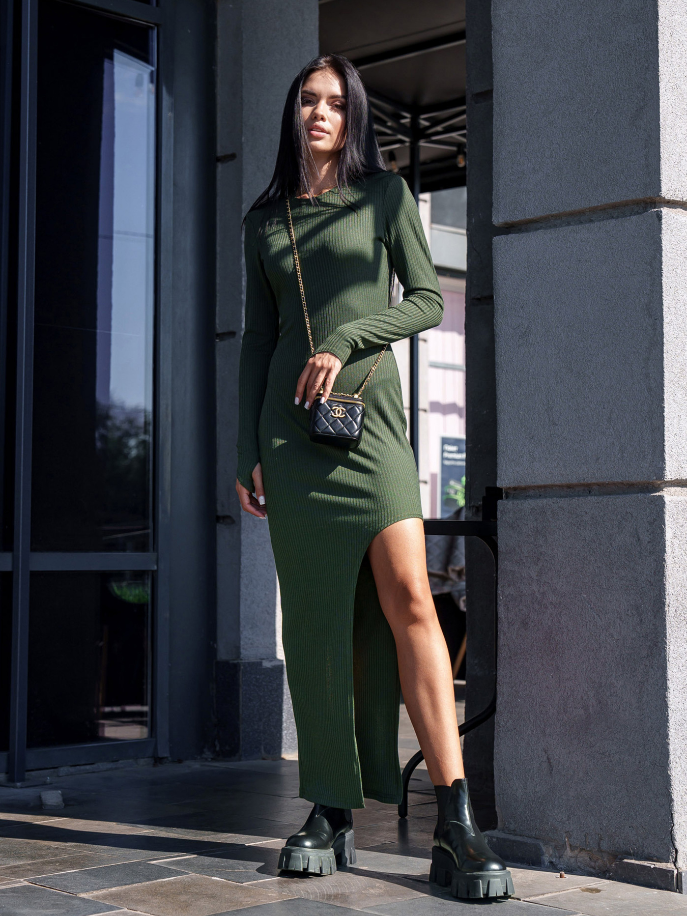 Платье миди Jadone Fashion модель Suknya_Ariel_haki Фото