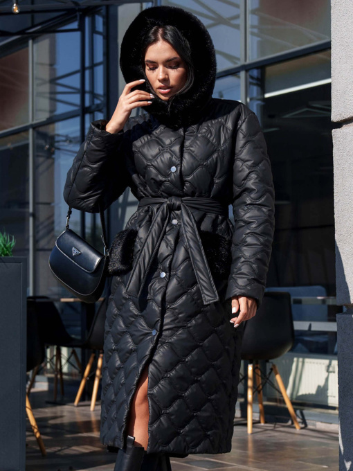 Пальто з утеплювачем Jadone Fashion Модель Palto_Ventar_chernoe Фото