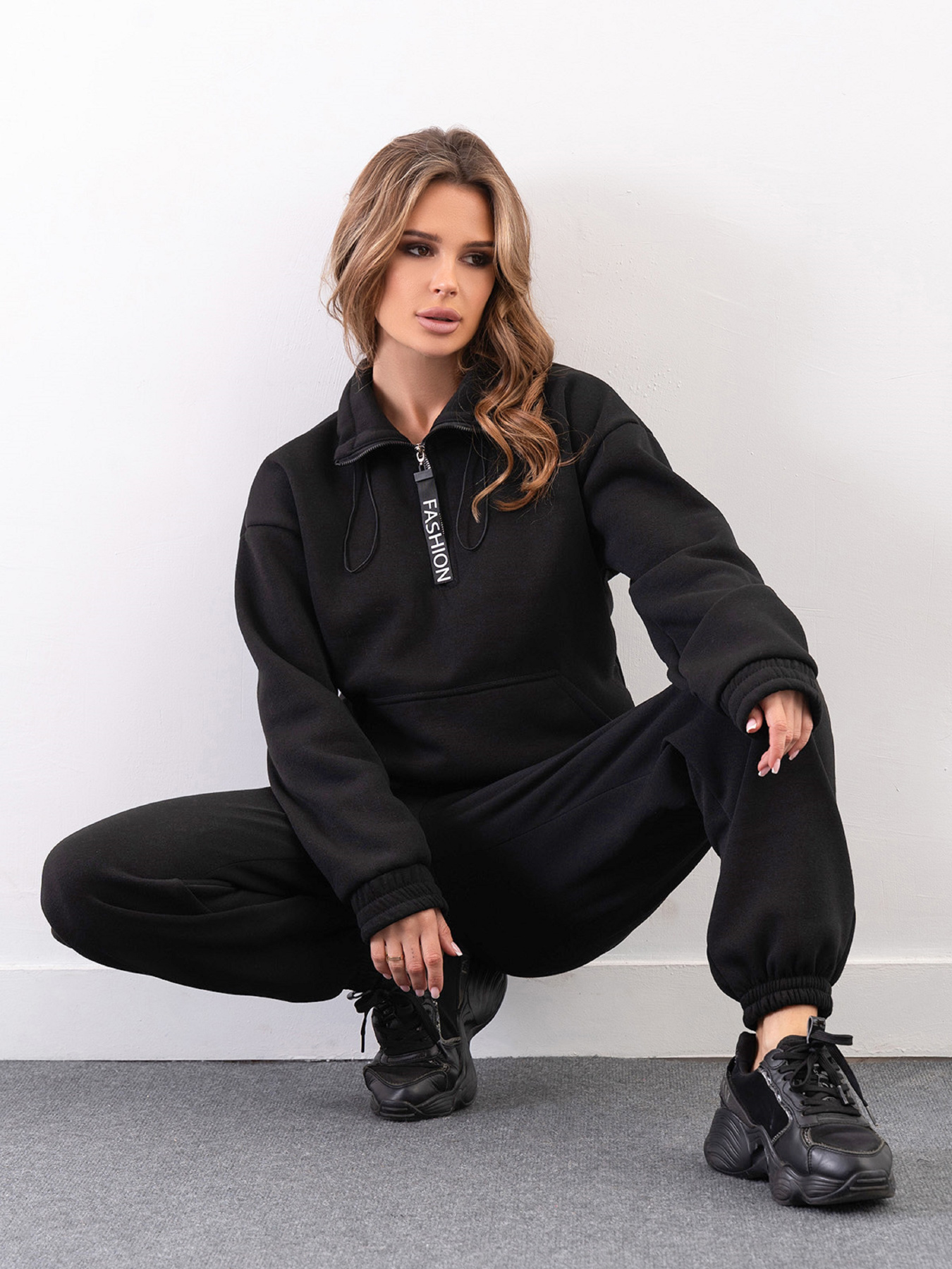 Повсякденний костюм ISSA Plus модель 14273_черный Фото