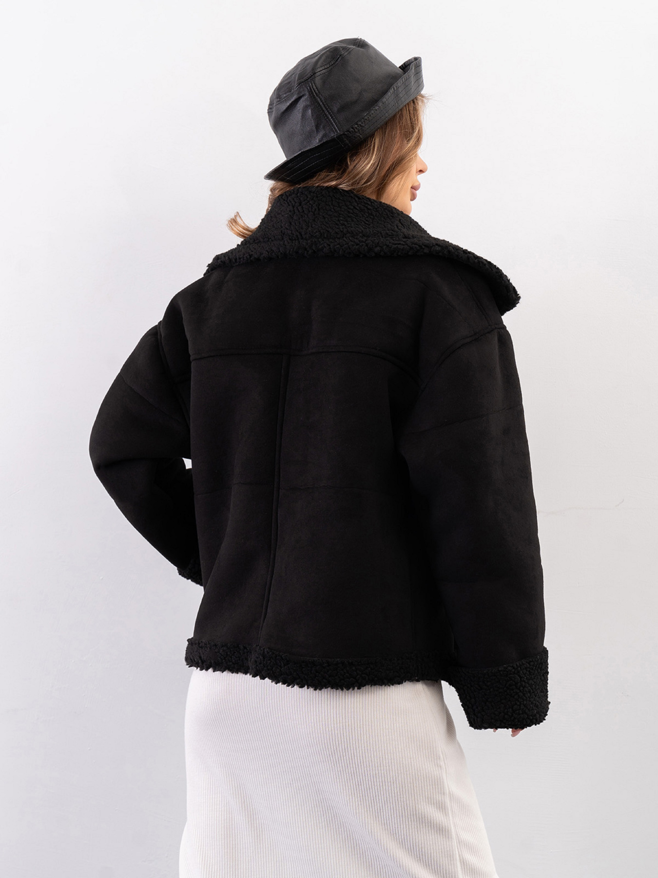 Дубленка ISSA Plus модель 14272_черный Фото