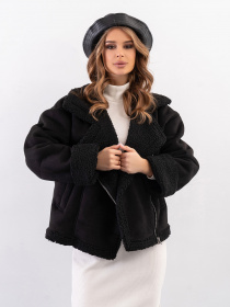 Дубленка ISSA Plus модель 14272_черный Фото