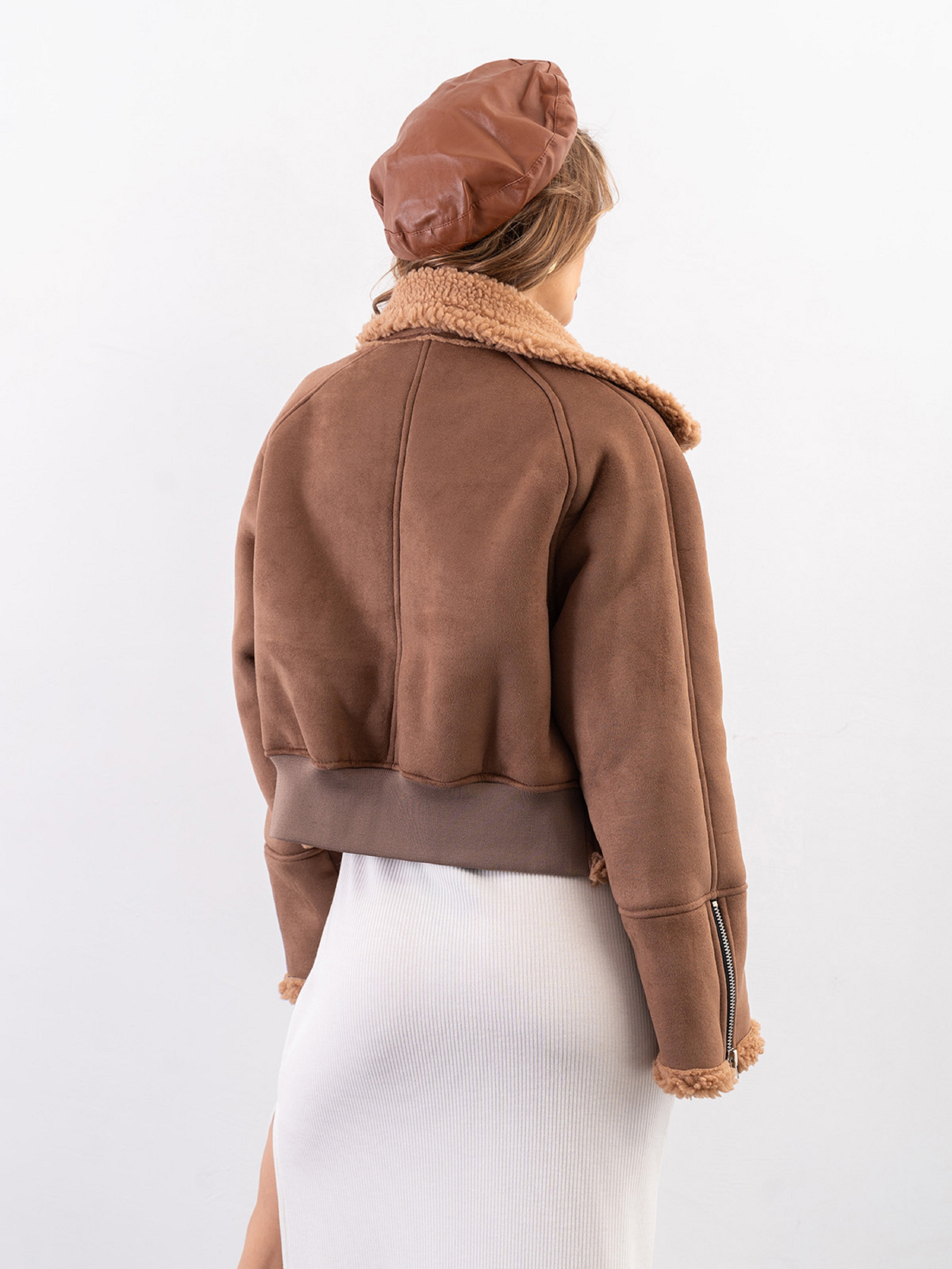 Дубленка ISSA Plus модель 14287_коричневый Фото