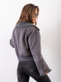 Дубленка ISSA Plus модель 14287_серый Фото