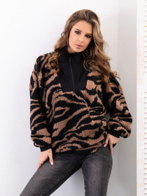 Кофта ISSA Plus модель 14291_коричневый Фото