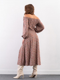 Сукня міді ISSA Plus модель 14252_коричневый Фото