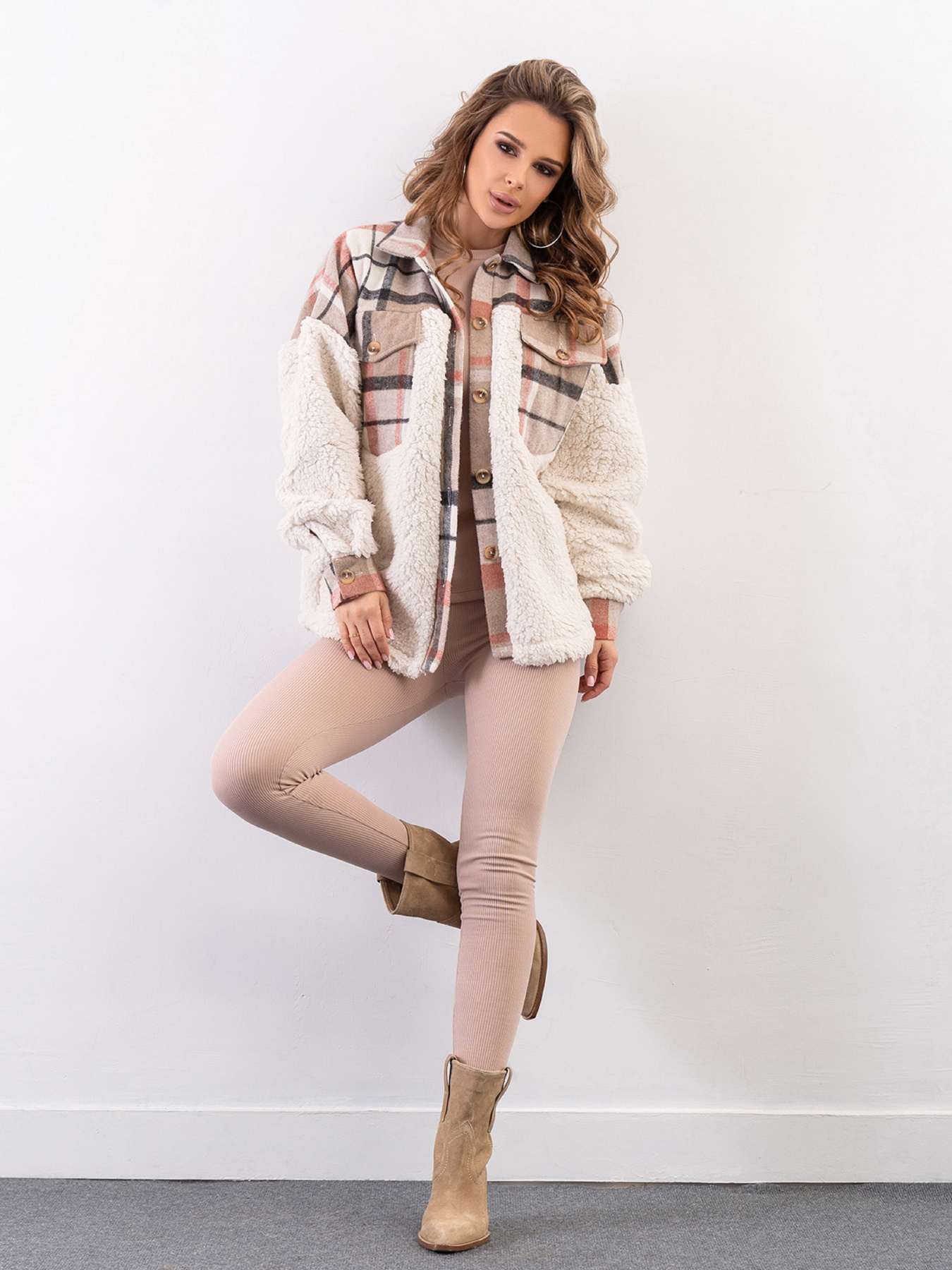 Куртка-рубашка ISSA Plus модель SA-493A_бежевый Фото