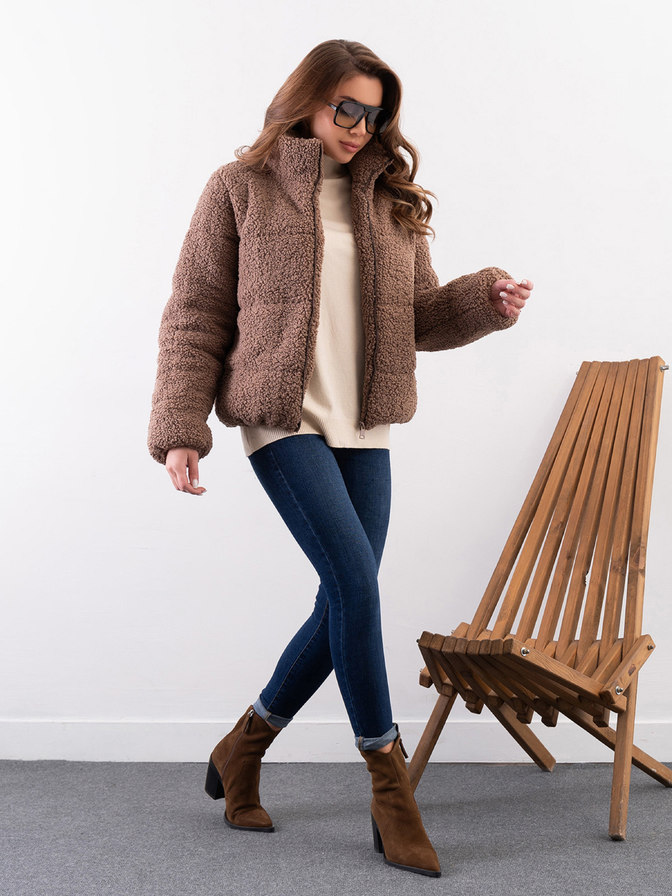 Зимняя куртка ISSA Plus модель SA-485_коричневый Фото