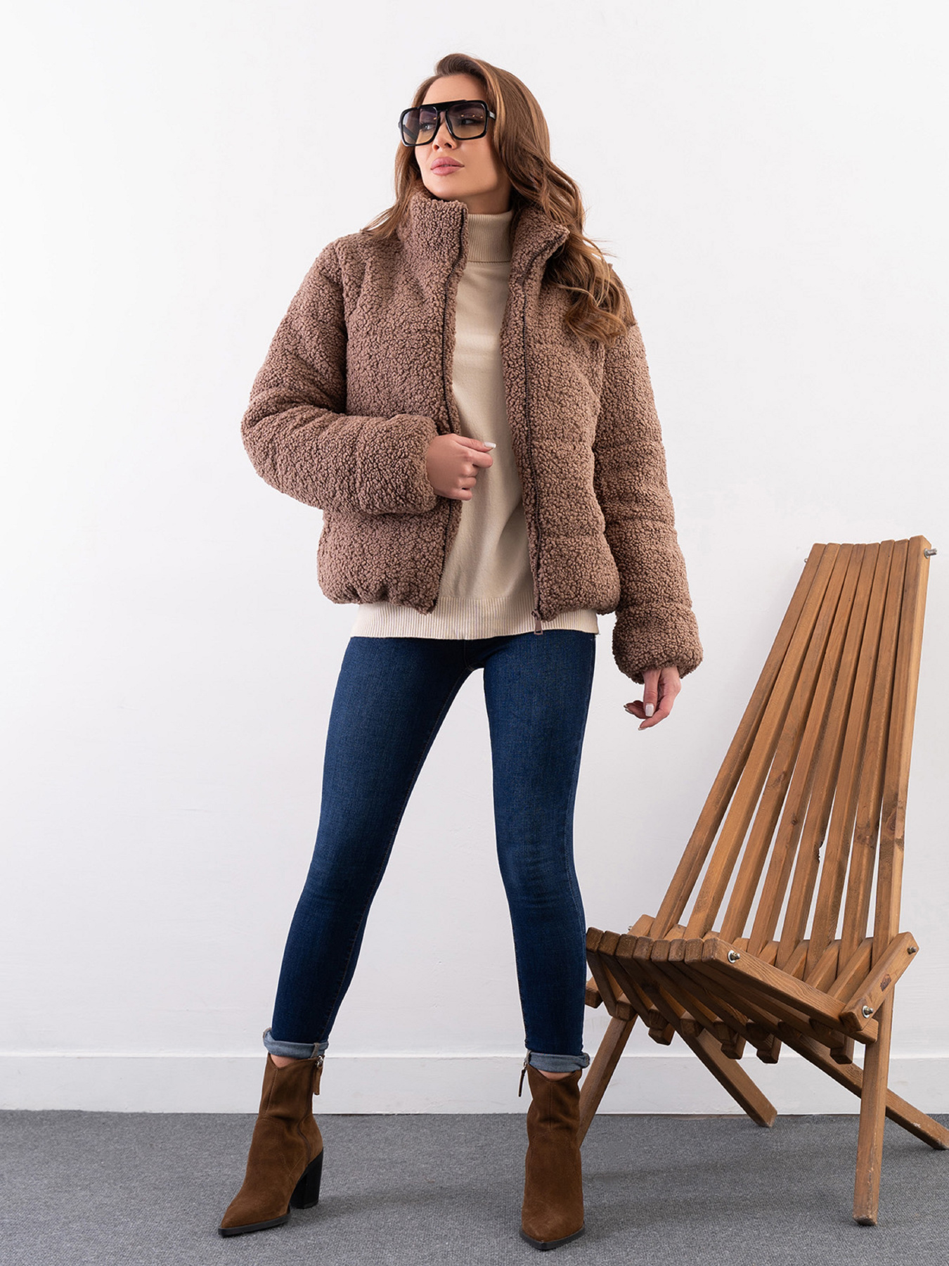 Зимняя куртка ISSA Plus модель SA-485_коричневый Фото