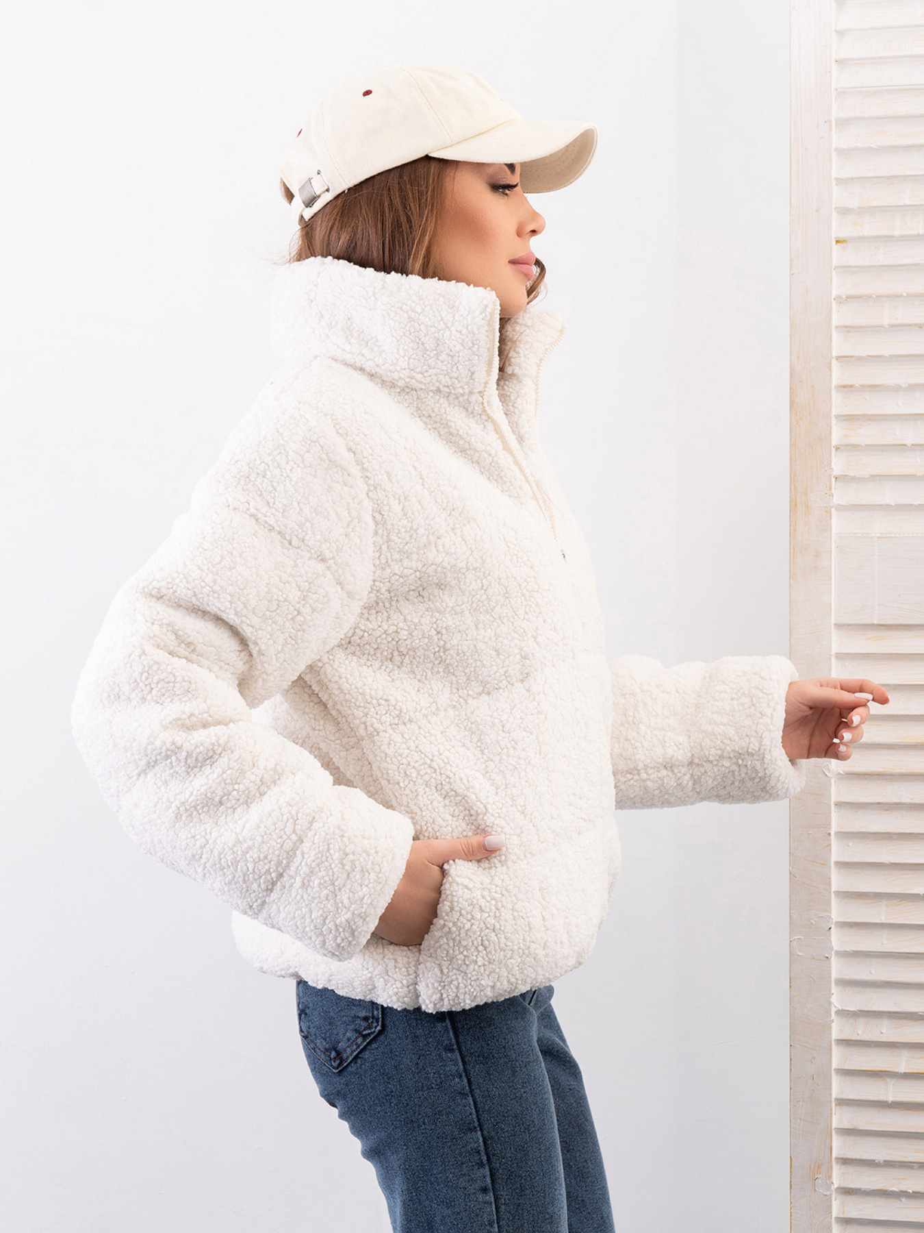 Зимняя куртка ISSA Plus модель SA-485_молочный Зимняя куртка ISSA Plus модель SA-485_молочный Фото