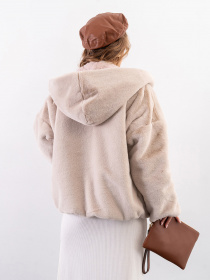 Шуба ISSA Plus модель 13630_бежевый Фото