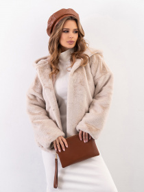 Шуба ISSA Plus модель 13630_бежевый Фото