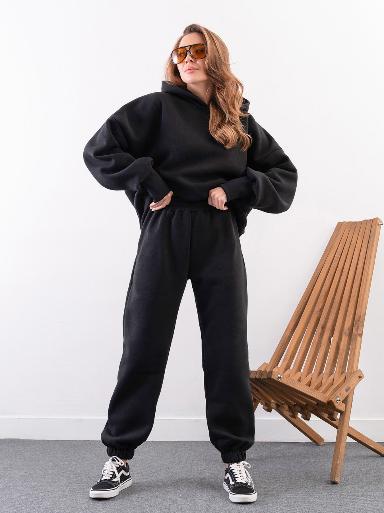 Повседневный костюм ISSA Plus модель 14274_черный Повседневный костюм ISSA Plus модель 14274_черный Фото