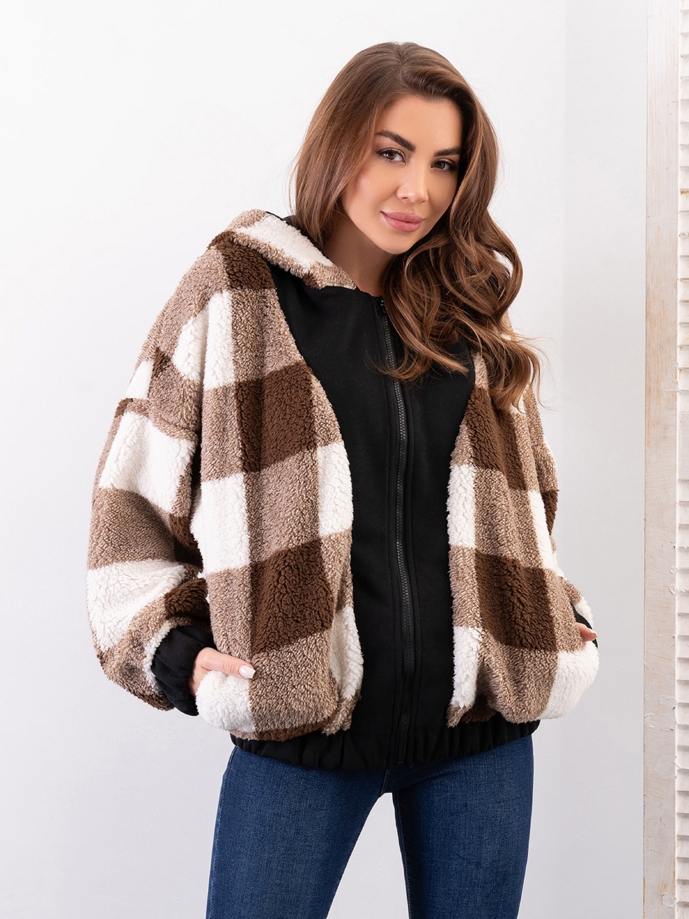 Кофта ISSA Plus модель 14285_коричневый Фото