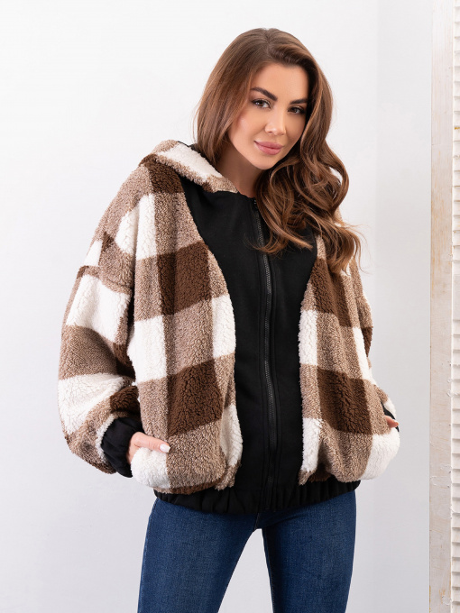 Кофта ISSA Plus модель 14285_коричневый Фото