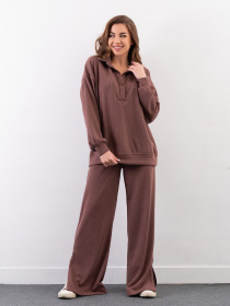 Повседневный костюм ISSA Plus модель 14321_коричневый Фото