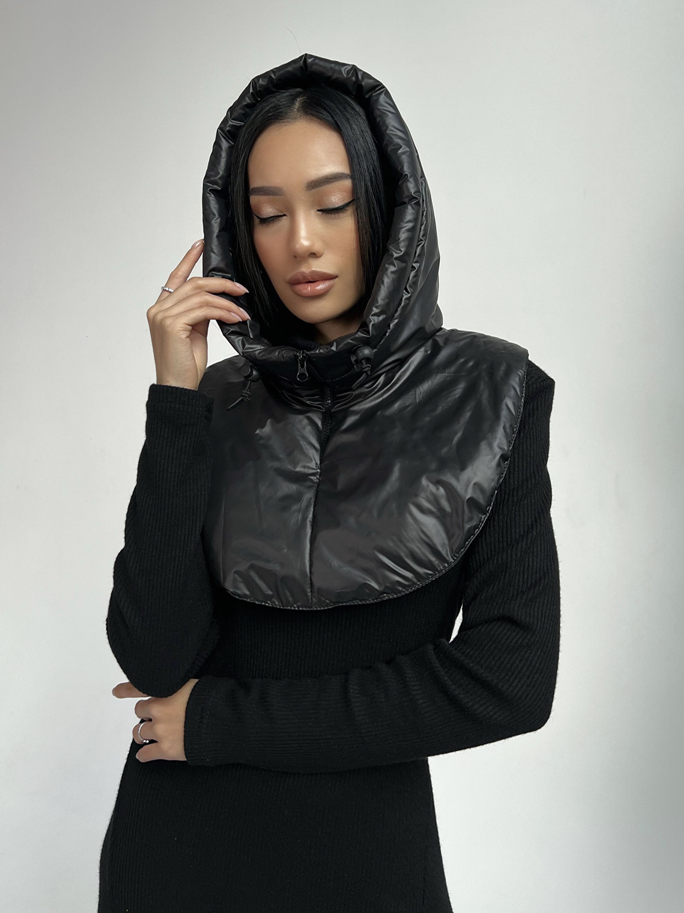 Шапка Jadone Fashion капор модель Lye_chornyy Фото