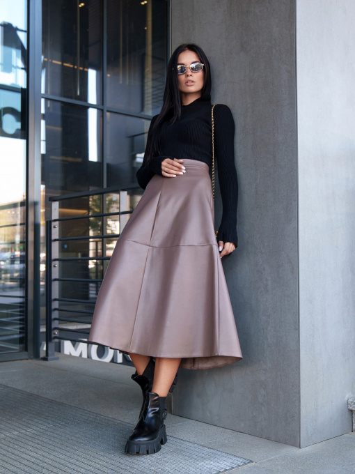 Юбка миди Jadone Fashion модель Spidnica_Arna_mokko Фото