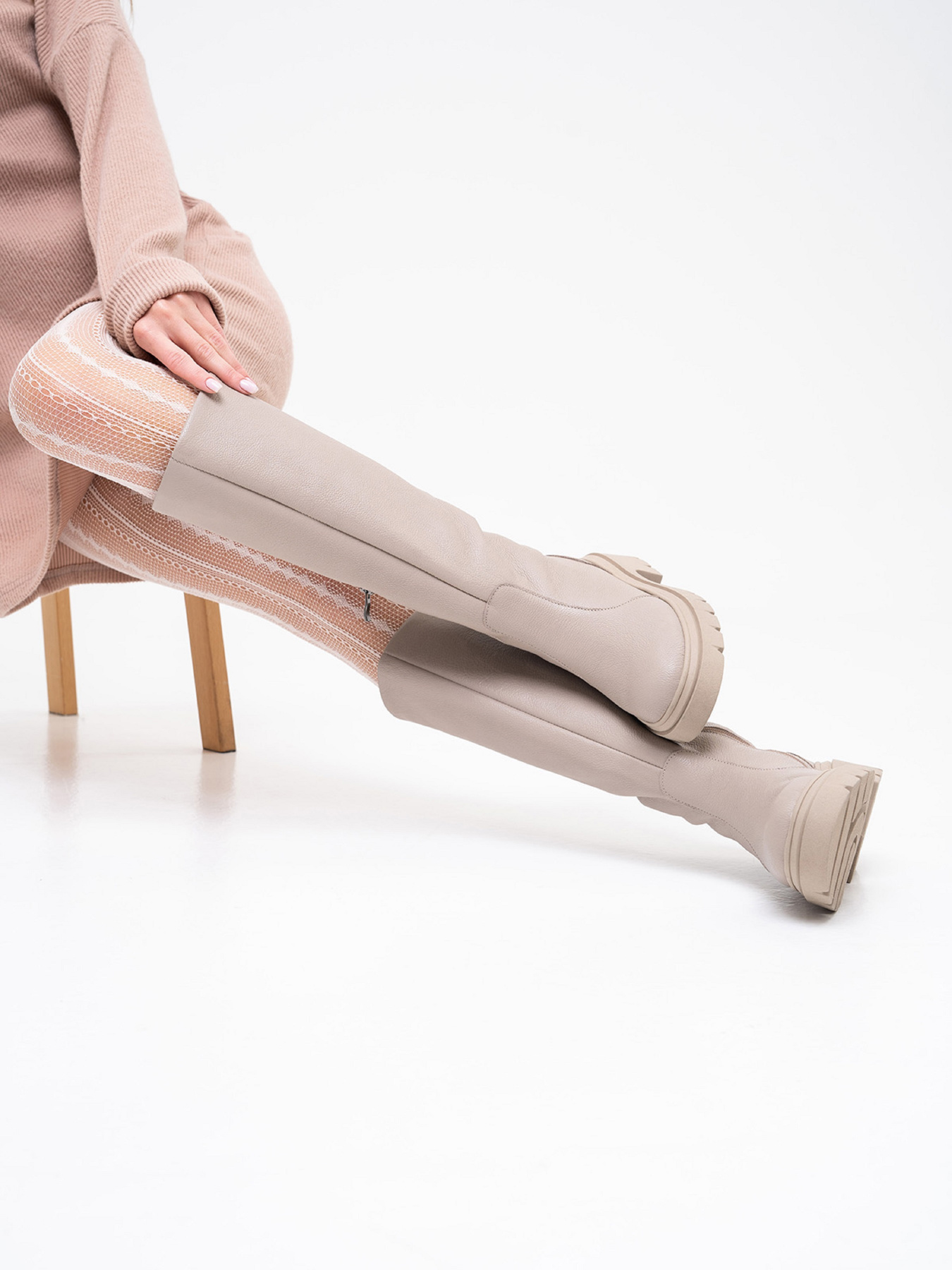 Чоботи ISSA Plus модель OB2-373_бежевый Фото