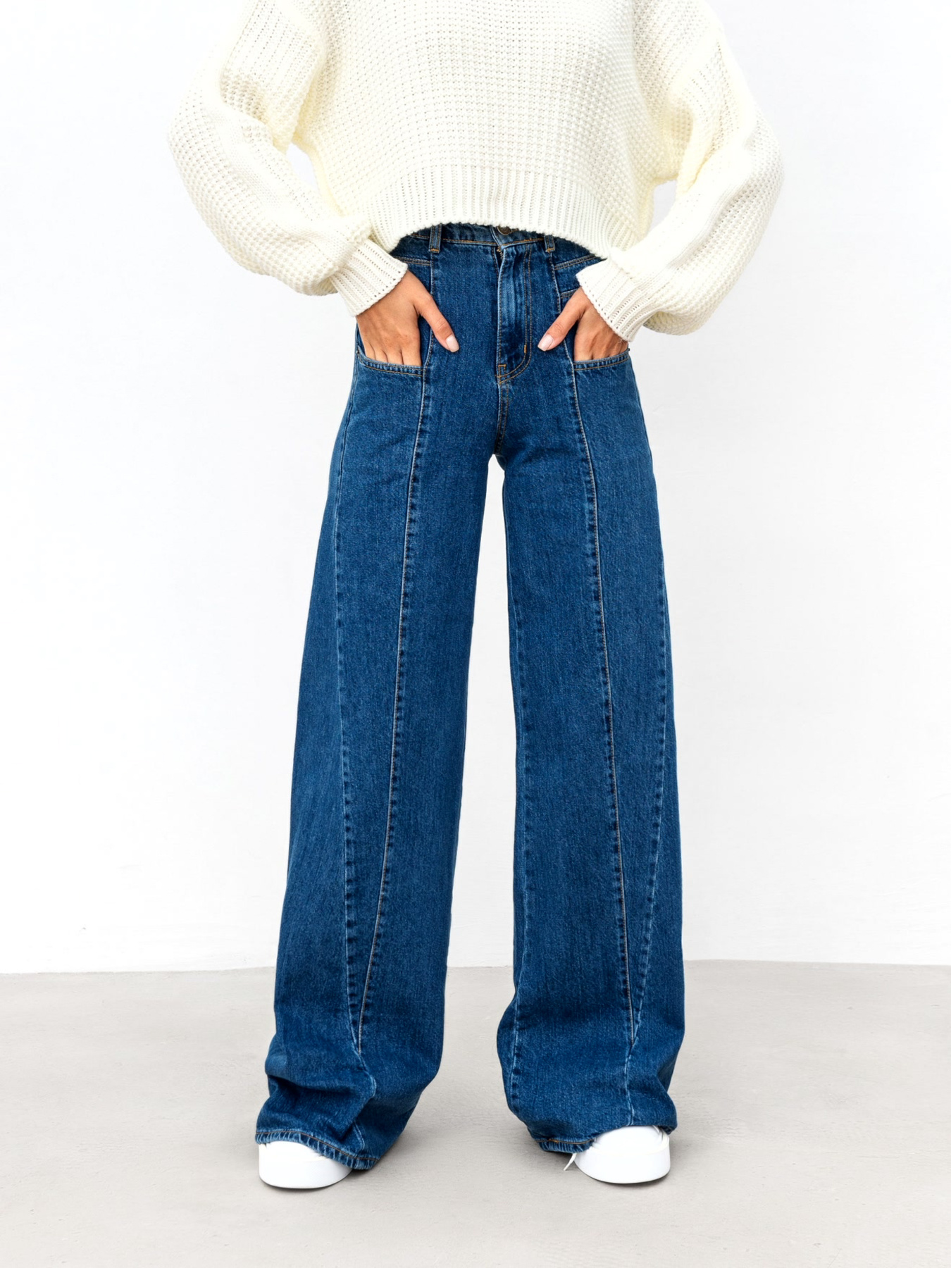 Широкі джинси Romashka Дамаск модель 205037505042 Широкі джинси Romashka Дамаск модель 205037505042 Фото