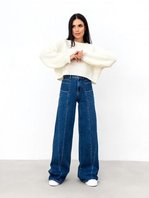 Широкие джинсы Romashka Дамаск модель 205037505042 Фото