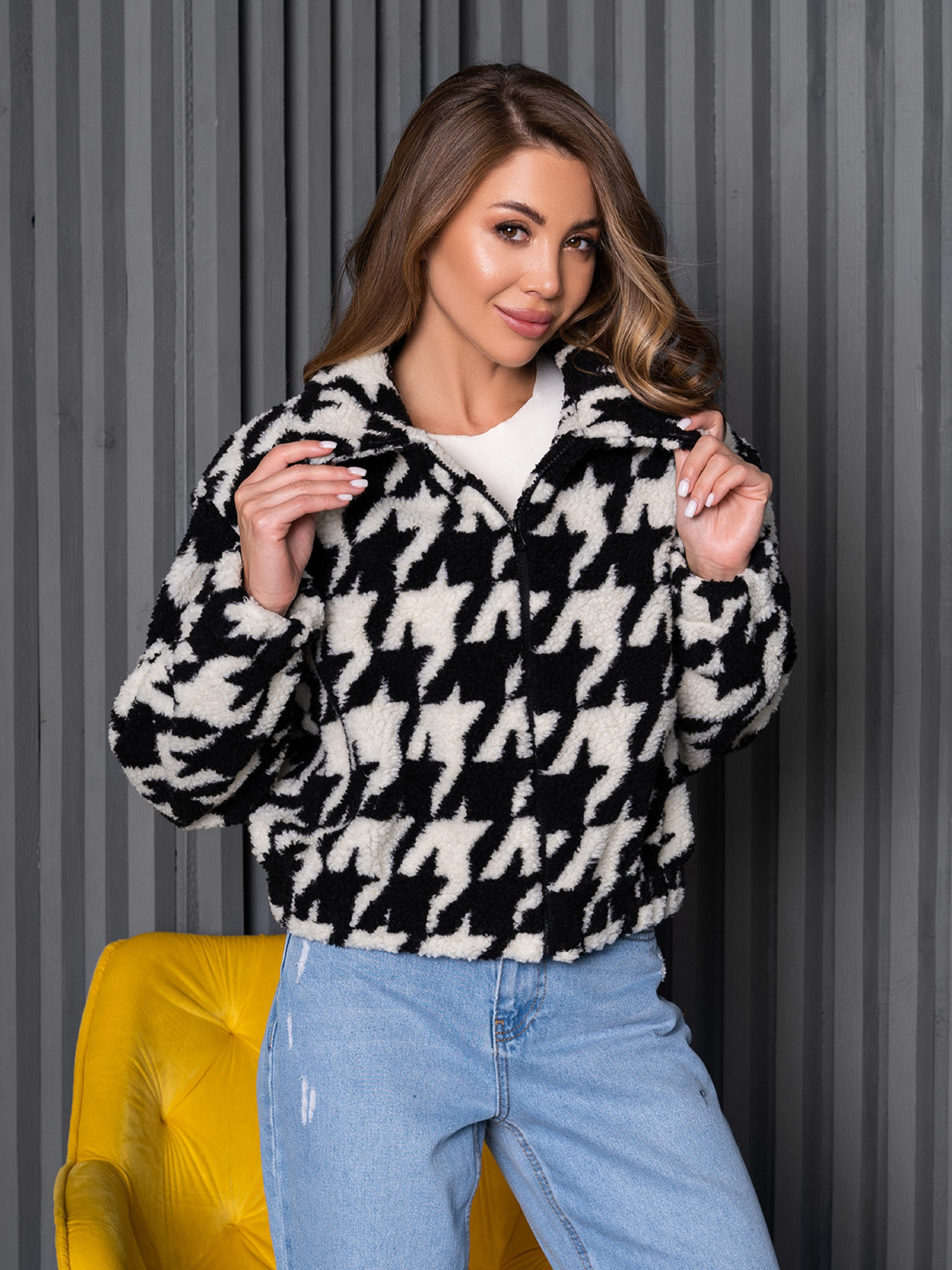 Кофта ISSA Plus модель 14243_черный_белый Фото