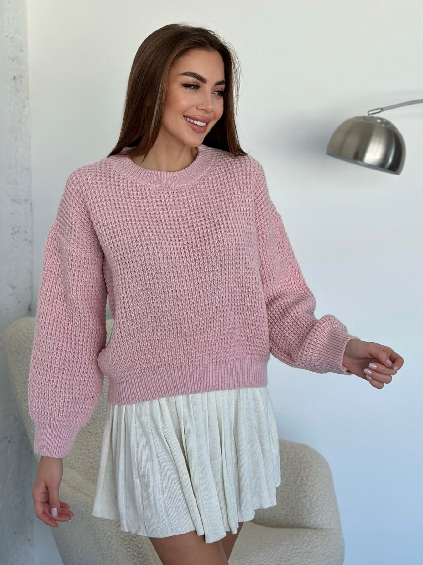 Джемпер ISSA Plus модель WN20-560_розовый Фото