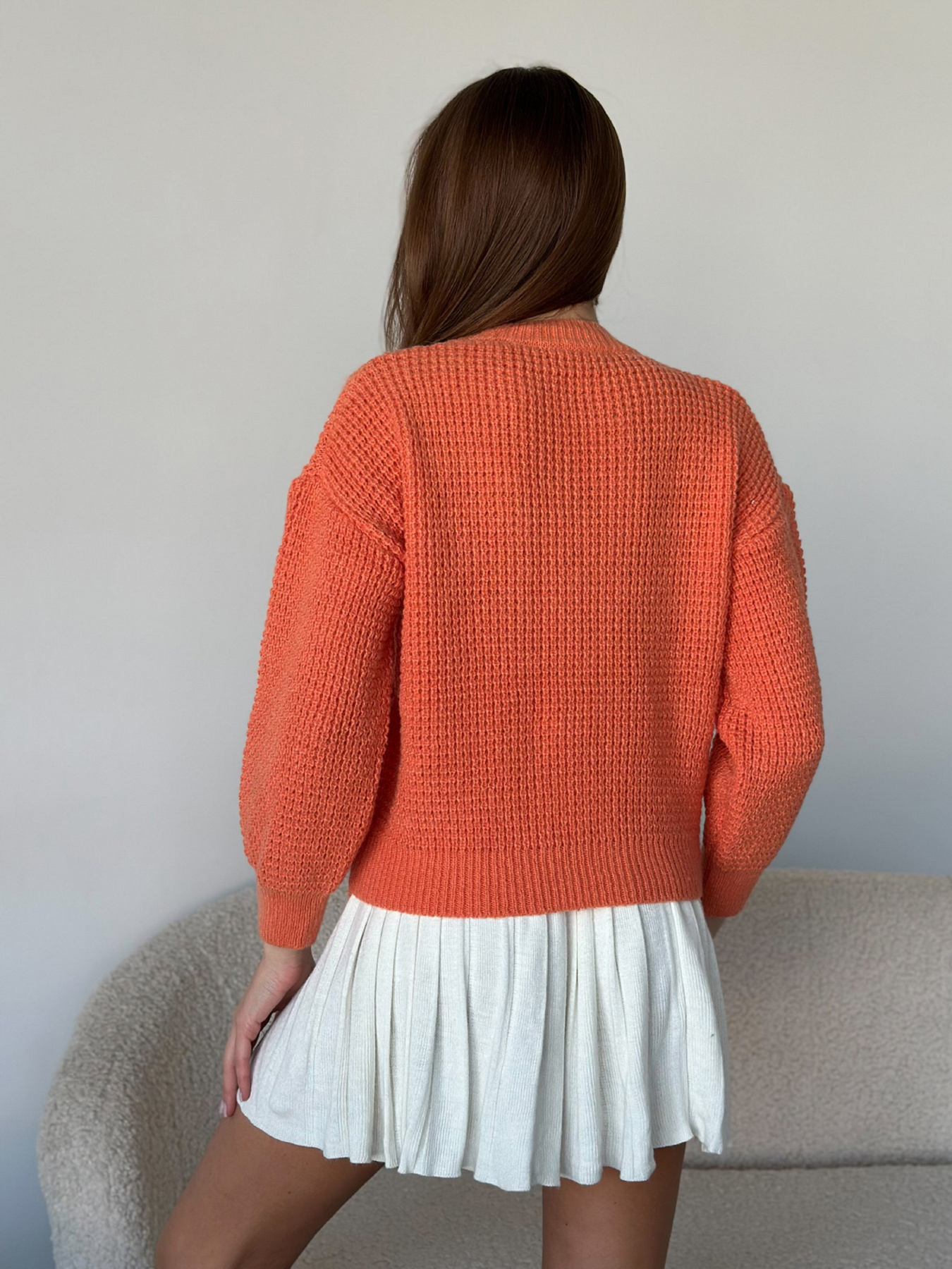 Джемпер ISSA Plus модель WN20-560_коралловый Фото