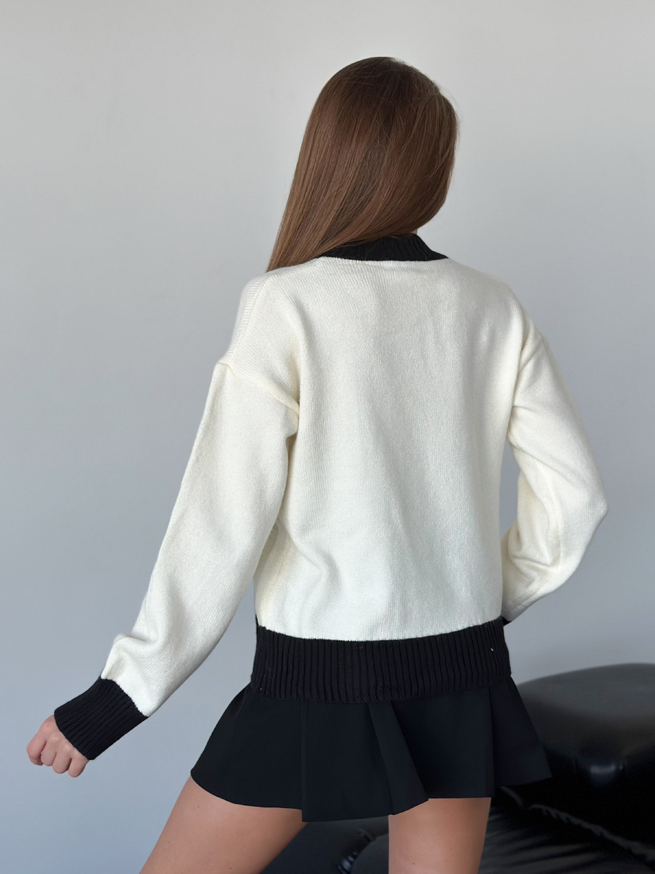 Джемпер ISSA Plus модель WN20-561_молочный Джемпер ISSA Plus модель WN20-561_молочный Фото