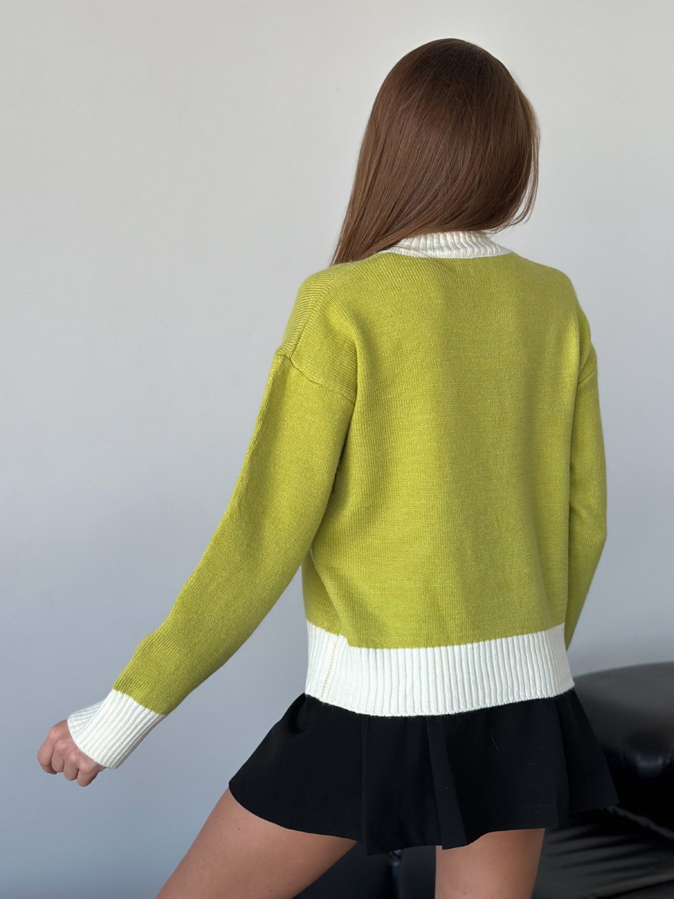 Джемпер ISSA Plus модель WN20-561_оливковый Фото