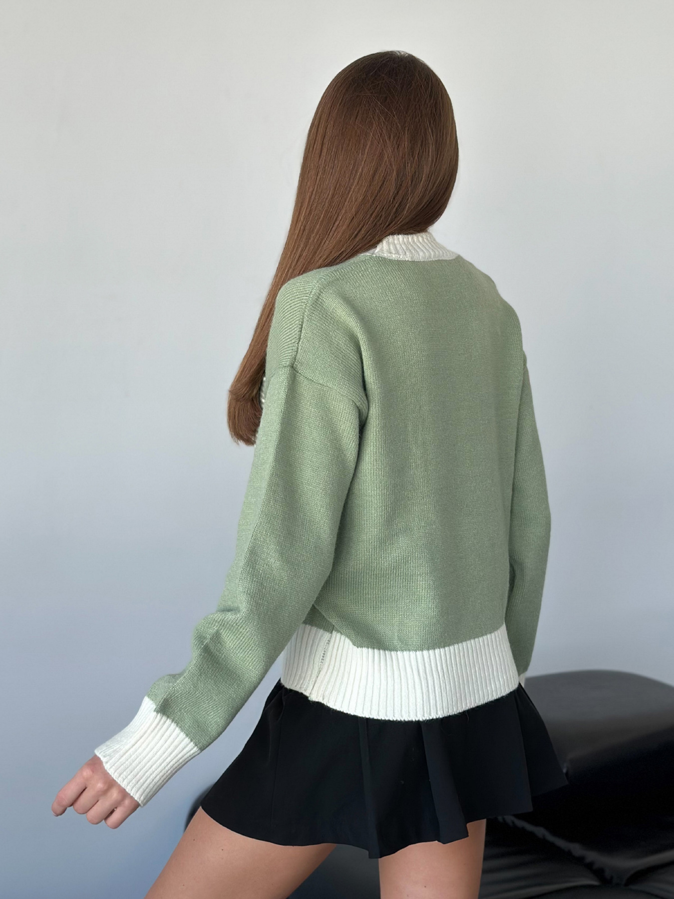 Джемпер ISSA Plus модель WN20-561_хаки Фото