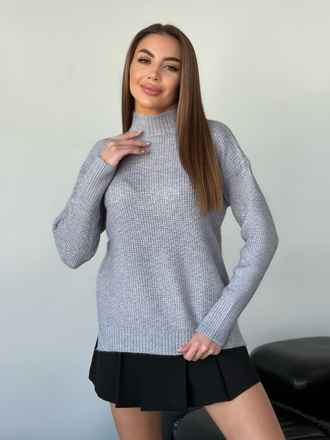 Свитер ISSA Plus модель WN20-562_серый Фото