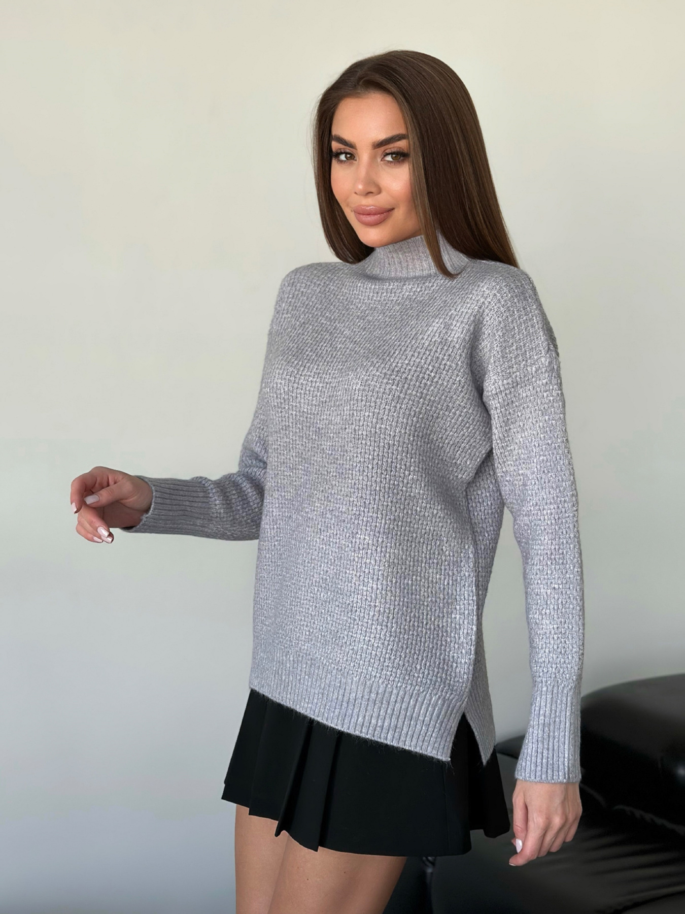 Свитер ISSA Plus модель WN20-562_серый Фото