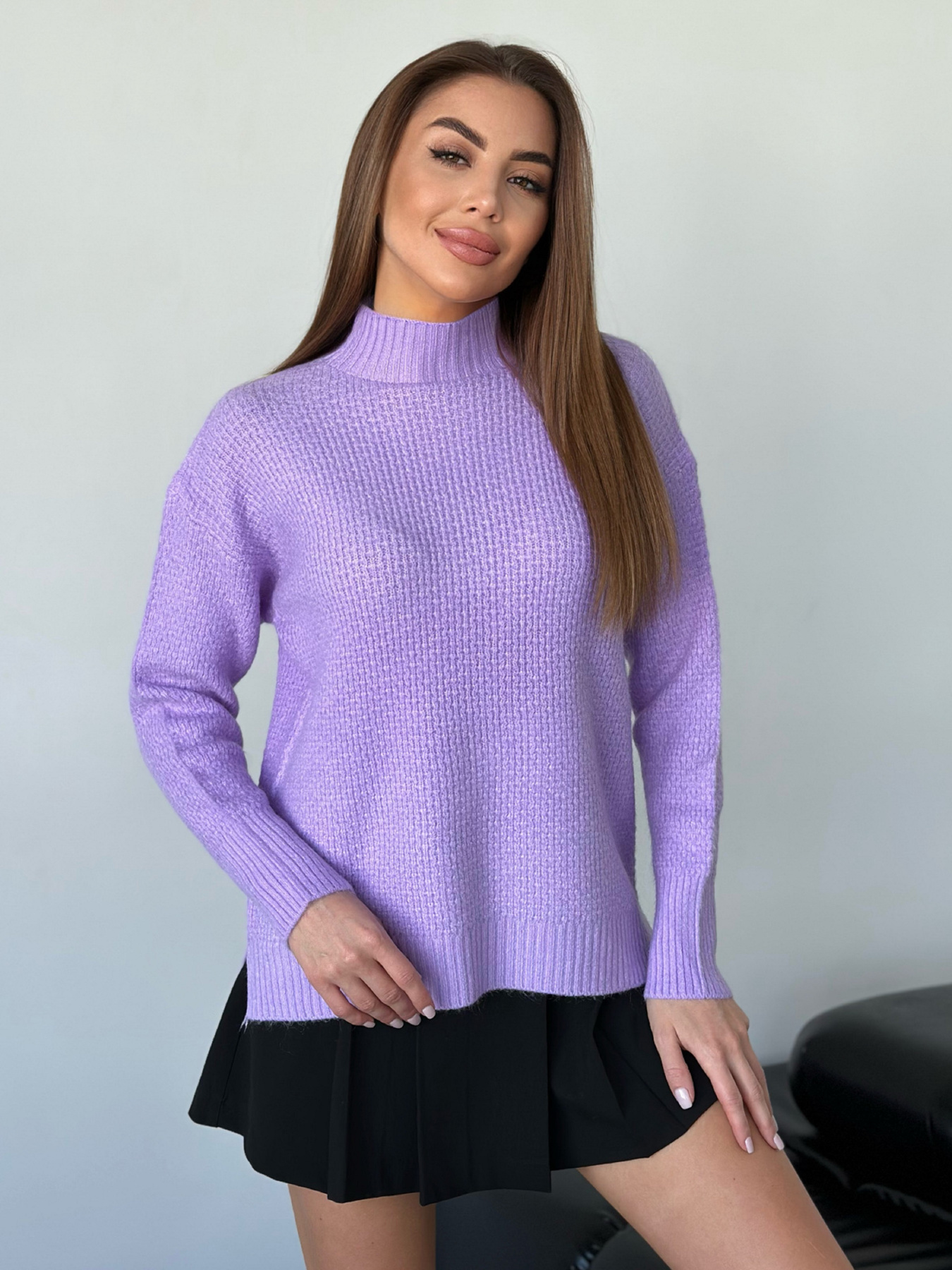 Светр ISSA Plus Модель WN20-562_сиреневый Фото