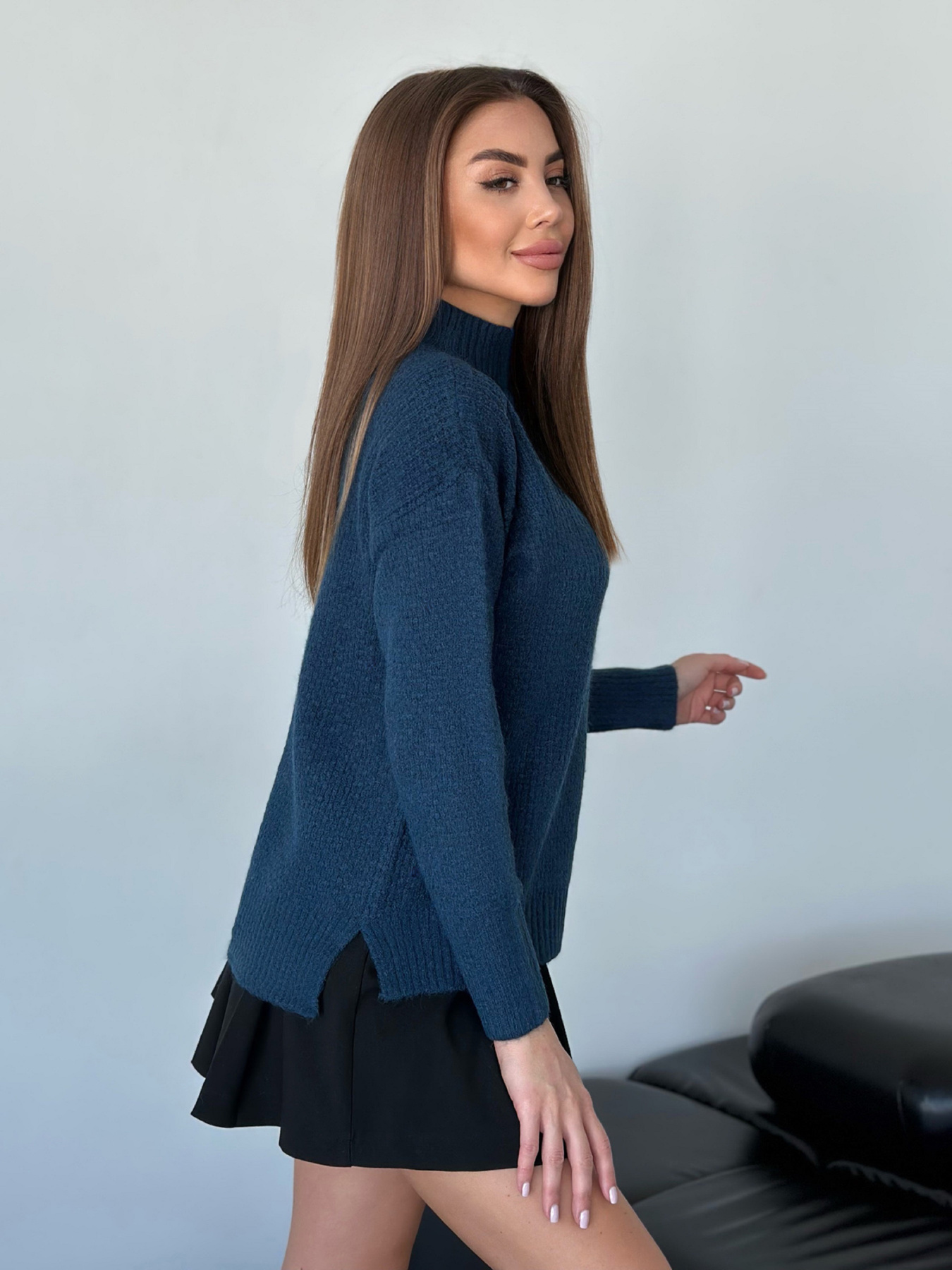 Свитер ISSA Plus модель WN20-562_темно-синий Фото