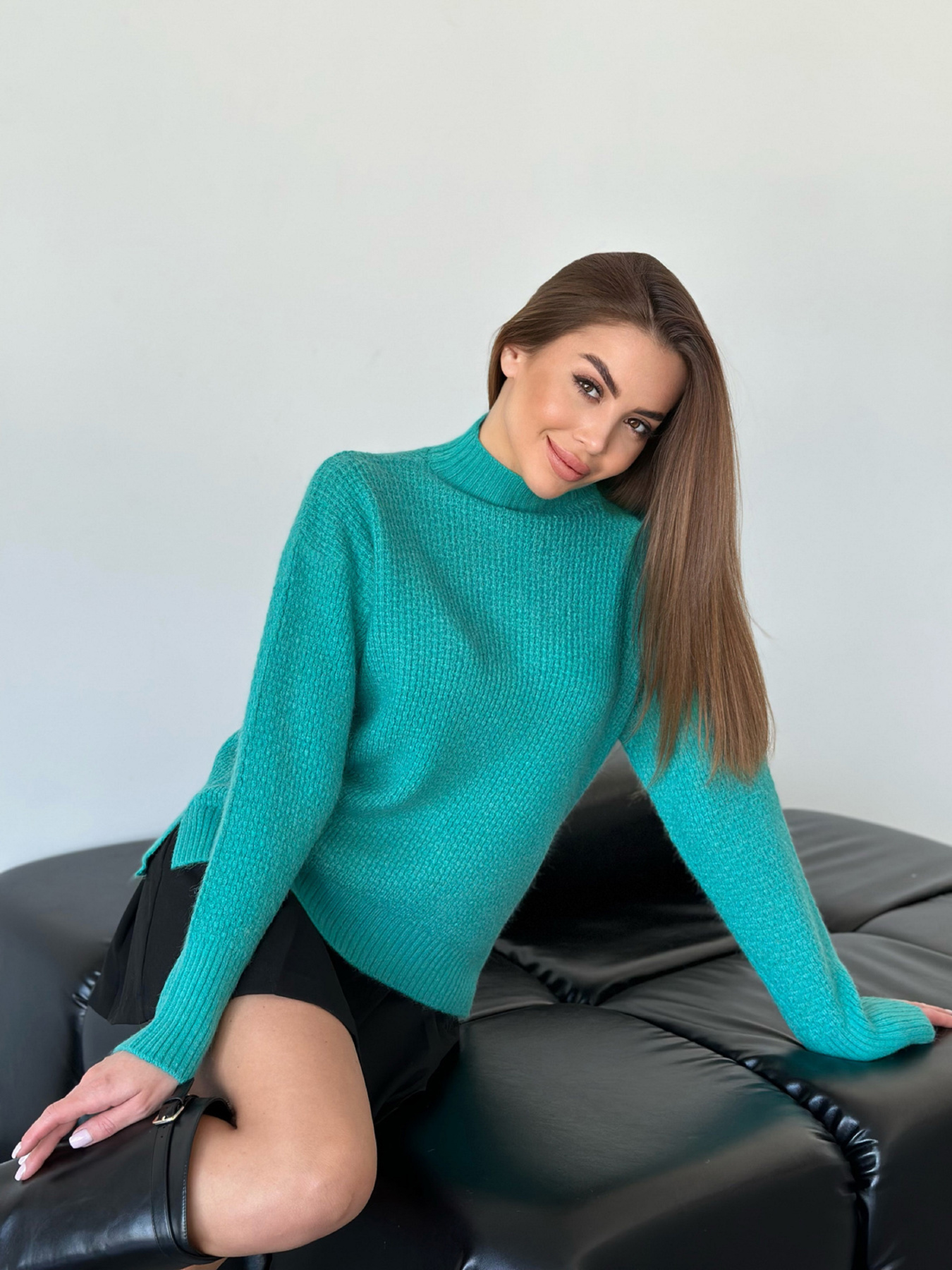 Светр ISSA Plus модель WN20-562_бирюзовый Фото