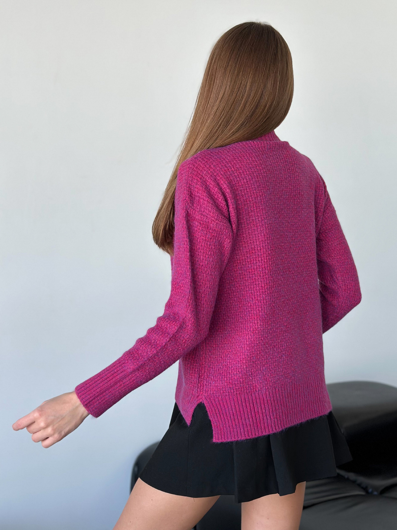 Светр ISSA Plus модель WN20-562_малиновый Фото